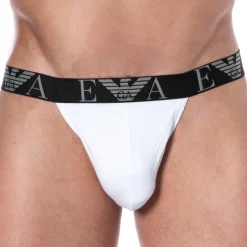 Jock Strap Bold Monogram Coton Blanc
