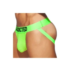 Jock Strap Cockring Mesh Neon Vert Fluo
