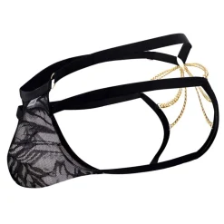 Jock Strap Dentelle et Chaînette Noir