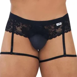 Jock Strap Jarretière Dentelle Noir