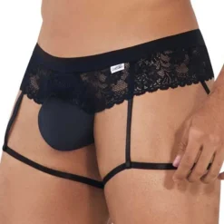Jock Strap Jarretière Dentelle Noir