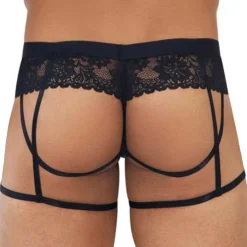 Jock Strap Jarretière Dentelle Noir
