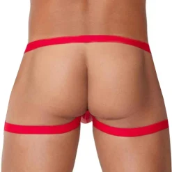 Jock Strap Jarretière Simili-Cuir Rouge