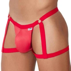 Jock Strap Jarretière Simili-Cuir Rouge