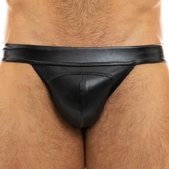 Jock Strap Leather Simili-Cuir Noir