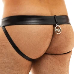 Jock Strap Leather Simili-Cuir Noir