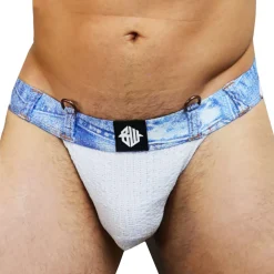 Jock Strap Loaded Denim Blanc