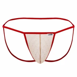 Jock Strap Micro Dentelle Beige