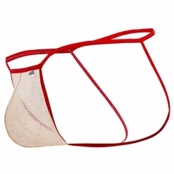 Jock Strap Micro Dentelle Beige