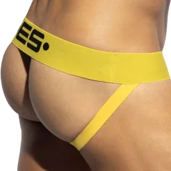 Jock Strap Recycled Rib Noir - Jaune