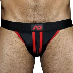 Jock Strap Stripe Fetish Noir - Rouge