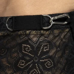 Jupe Dentelle Florale Noire