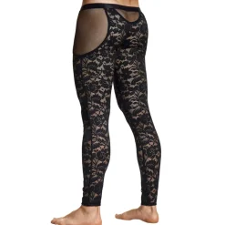 Legging Dentelle Florale Noir