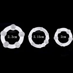 Lot de 3 Cockrings Transparents à Billes