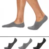 Lot de 3 Paires de Chaussettes Invisibles High Cut - Gris Chiné - Anthracite - Noir