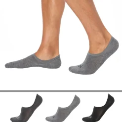 Lot de 3 Paires de Chaussettes Invisibles High Cut - Gris Chiné - Anthracite - Noir