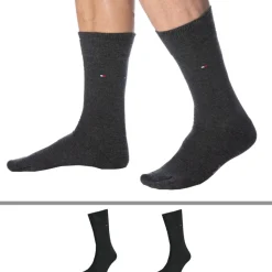 Lot de 2 Paires de Chaussettes Classiques Coton Gris Anthracite