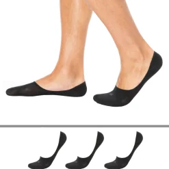 Lot de 3 Paires de Chaussettes Invisibles Mid Cut Noires