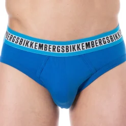 Lot de 3 Slips Fashion Tape Coton Bleu - Noir - Blanc