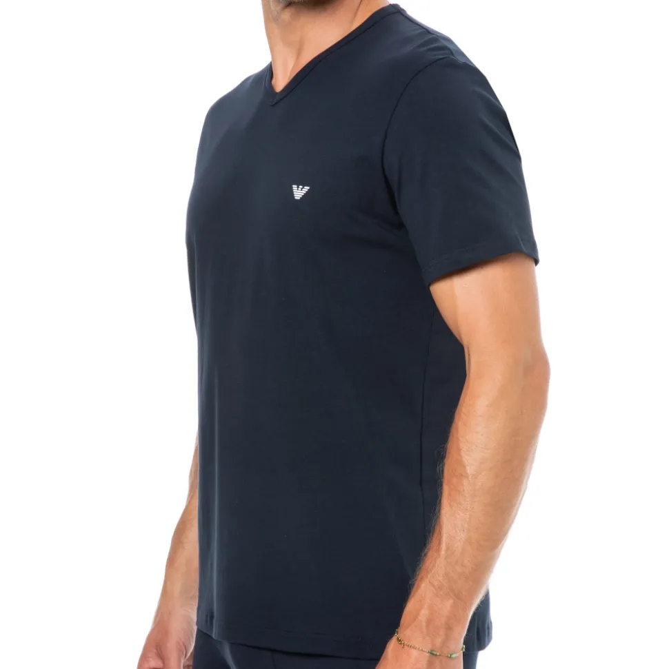 Lot de 2 T-Shirts Col V Core Logoband Bleu Marine