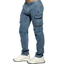 Pantalon Cargo Jeans Bleu Indigo