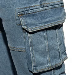 Pantalon Cargo Jeans Bleu Indigo