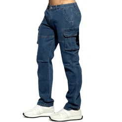 Pantalon Cargo Jeans Bleu Marine
