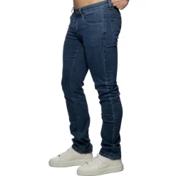 Pantalon Jeans Straight Bleu Marine