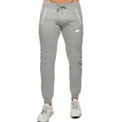 Pantalon Jogging Double Zip Gris Chiné