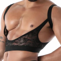 Porte-Jarretelles en Dentelle Fluide Noir