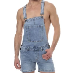 Salopette Courte Jeans Bleu Indigo