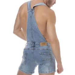 Salopette Courte Jeans Bleu Indigo