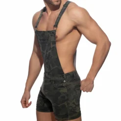 Salopette Jeans Camouflage Kaki