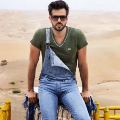 Salopette Longue Jeans Bleu Indigo