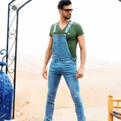 Salopette Longue Jeans Bleu Indigo