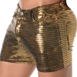 Short 5 Poches Glitter Or