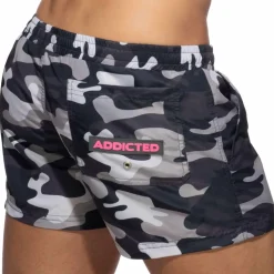 Short de Bain Camouflage Gris