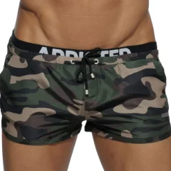 Short de Bain Double Waistband Camouflage Kaki