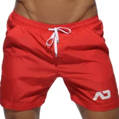 Short de Bain Long Basic Rouge