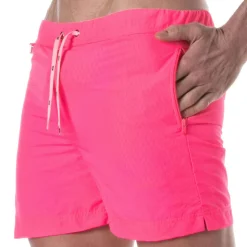Short de Bain Long Rose Fluo