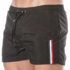 Short de Bain Mi-Cuisse Noir