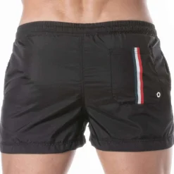 Short de Bain Mi-Cuisse Noir