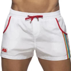 Short de Bain Rainbow Tape Blanc