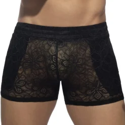 Short Dentelle Florale Noir