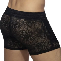 Short Dentelle Florale Noir