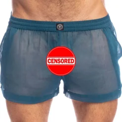 Short Flowy Chantilly Bleu Paon