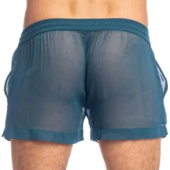 Short Flowy Chantilly Bleu Paon