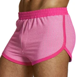 Short Jogging Pied de Coq Fuchsia