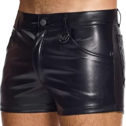 Short Leather Simili Cuir Noir