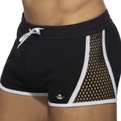 Short Mesh Striped Noir - Blanc